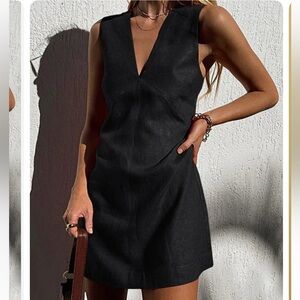 Posse Eden Deep V neck dress Black XS